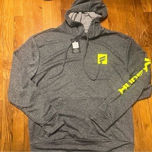 Hurley Heather Gray Pullover Hoodie with Neon Yellow Logo